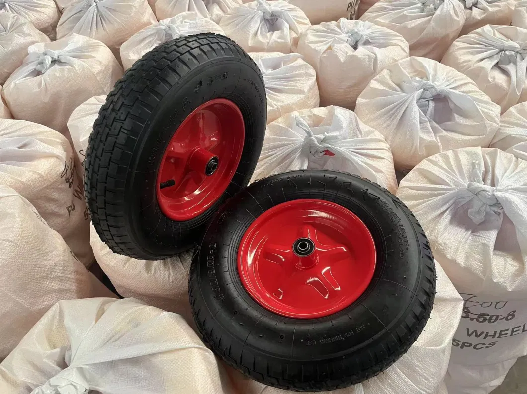 Heavy Duty Solid Rubber Polyurethane Foaming Flat Free PU Foam Trolley Wheelbarrow Wheels 3.50-8 4.10/3.50-8